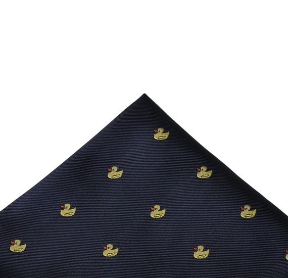 Mouchoir de Poche Bleu Marine avec Canards