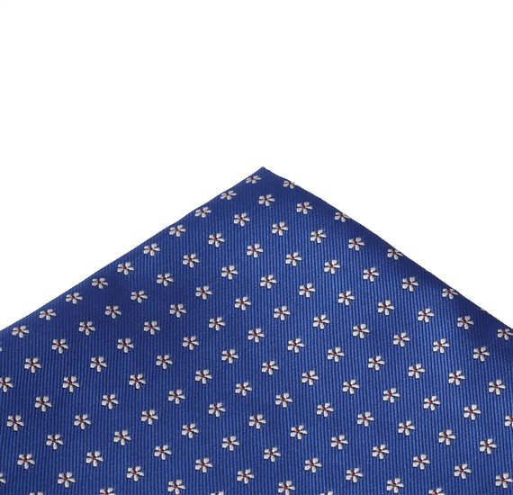 Mouchoir de Poche Bleu Royal avec Fleurs