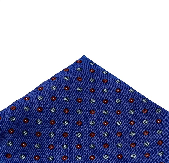 Mouchoir de Poche Bleu Marine Fleurs Bordeaux