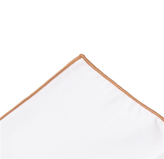 Mouchoir de Poche Blanc et Beige