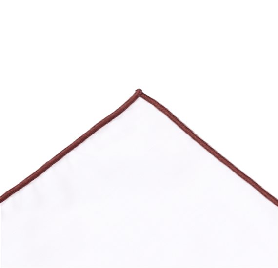 Mouchoir de Poche Blanc et Marron