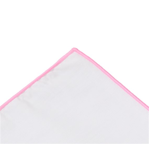 Mouchoir de Poche Blanc et Rose