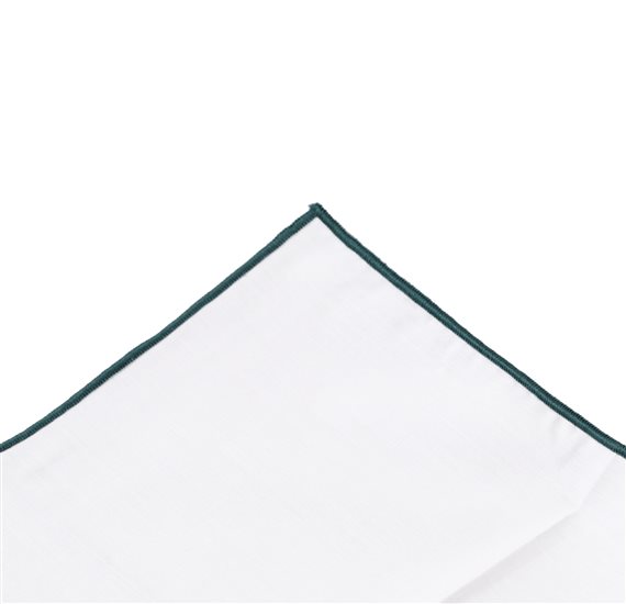 Mouchoir de Poche Blanc et Vert Foncé
