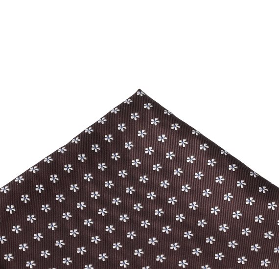 Mouchoir de Poche Marron Fleurs