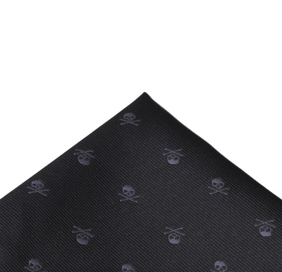 Mouchoir de Poche Noir Têtes de Mort Gris Foncé
