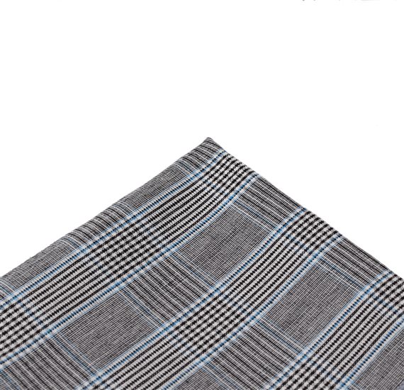 Mouchoir de Poche Prince de Galles Gris et Bleu