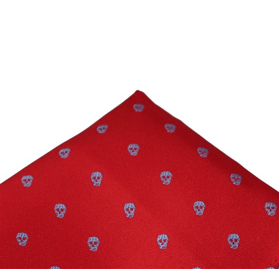 Mouchoir de Poche Rouge Têtes de Mort