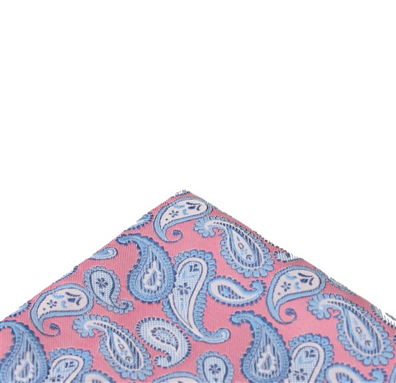 Mouchoir de Poche Rose avec Motif Cachemire