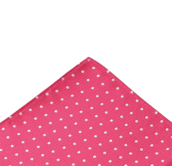 Mouchoir de Poche Rose à Pois Blancs
