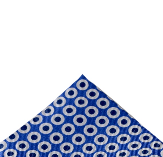 Mouchoir de Poche en Soie Bleu Ciel à Pois Bleus