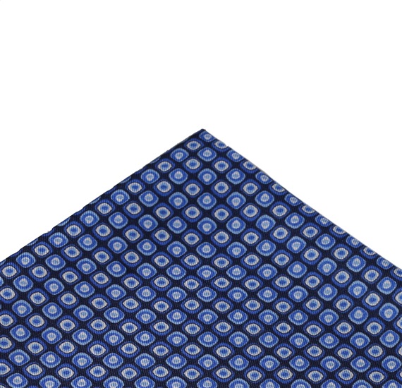 Mouchoir de Poche en Soie Motif Bleu