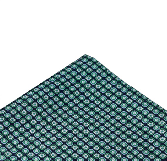 Mouchoir de Poche en Soie Motif Vert