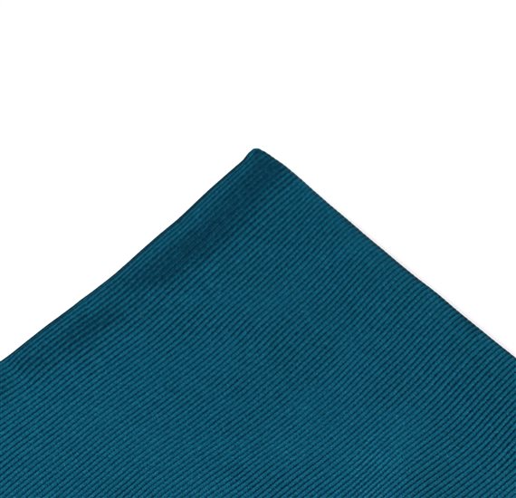 Mouchoir de Poche en Soie Jacquard Vert Pétrole