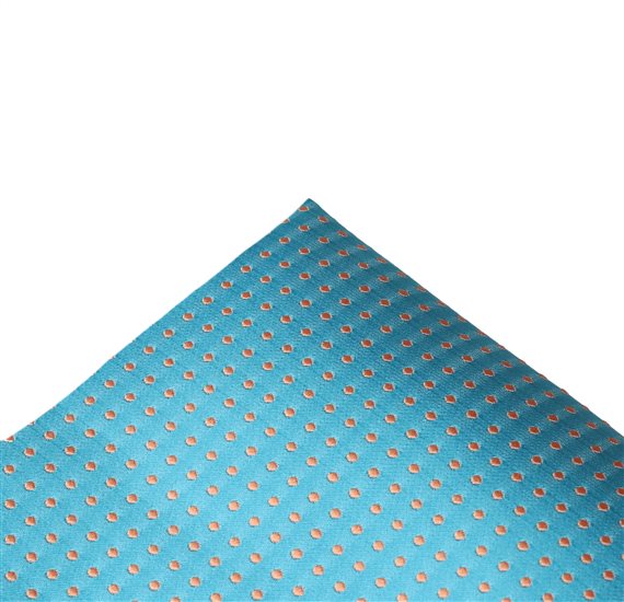 Mouchoir de Poche en Soie Turquoise à Pois