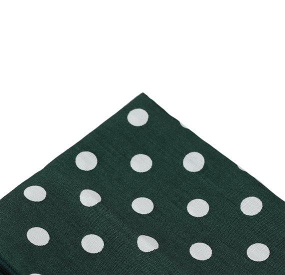 Mouchoir de Poche Vert Foncé à Pois