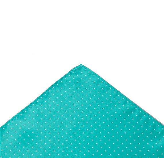 Mouchoir de Poche Vert Turquoise à Pois