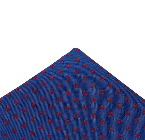 Mouchoir de Poche Bleu Têtes de Mort Rouges