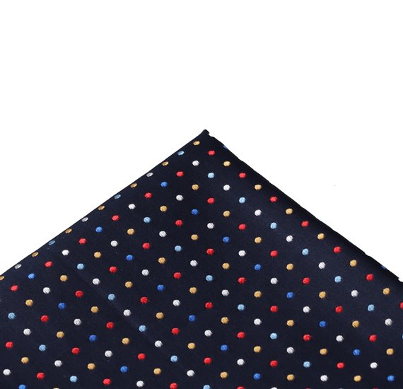 Mouchoir de Poche Bleu à Pois Colorés