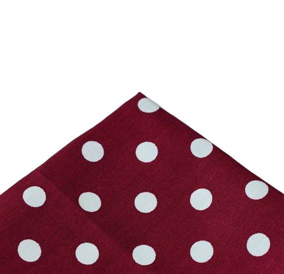 Mouchoir de Poche Bordeaux à Pois Blancs