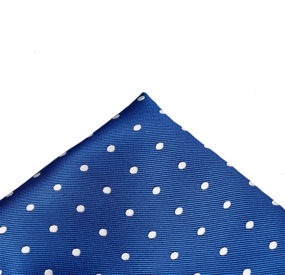 Mouchoir de Poche en Soie Bleu Ciel à Pois