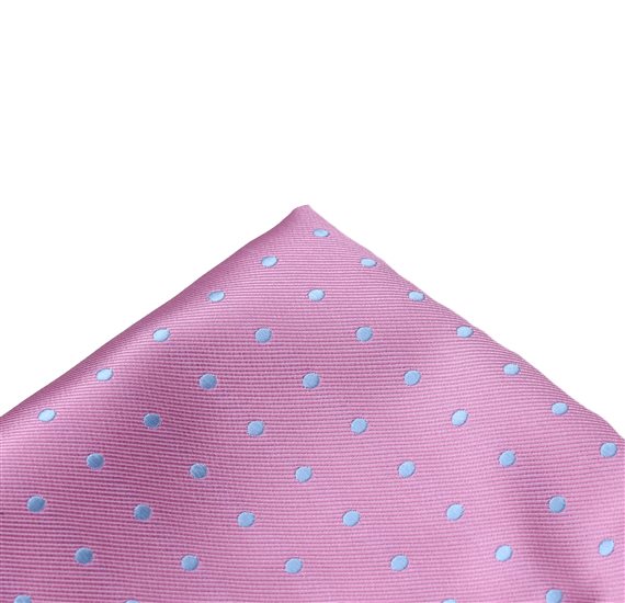 Mouchoir de Poche en Soie Lilas à Pois
