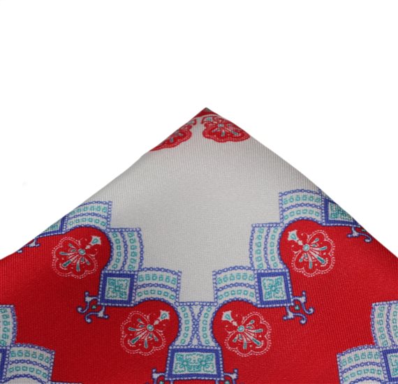 Mouchoir en Soie Naturelle Rouge Cachemire