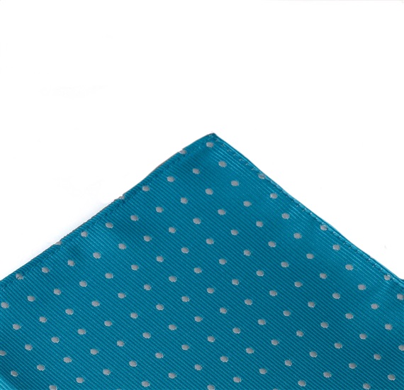 Mouchoir Turquoise à Pois Blancs