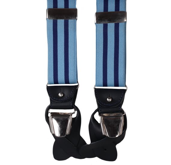 Bretelle Double Usage Rayures Bleues Ciel