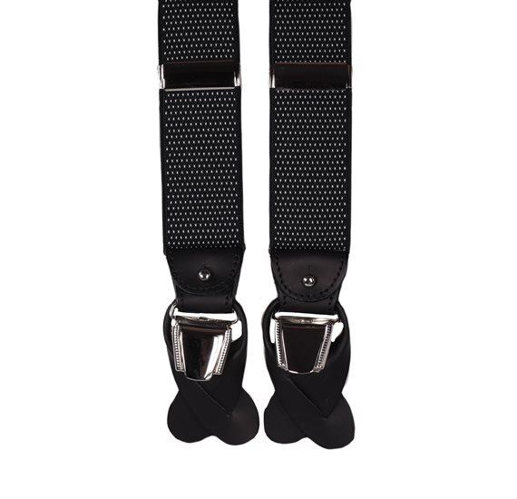Bretelle Double Usage Noir Motifs Blancs