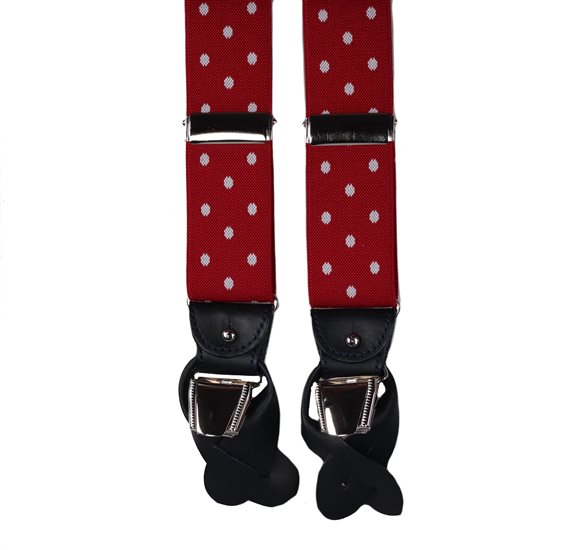 Bretelle Double Usage Rouge Pois Blancs
