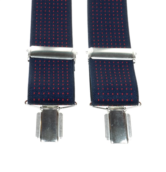BRETELLE ÉLASTIQUE BLEU MARINE POIS ROUGES