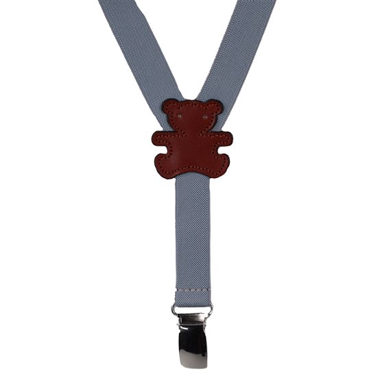 Bretelle Élastique Bébé Gris avec Ourson