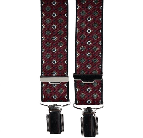 Bretelle Élastique Bordeaux Fleurs