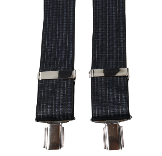 Bretelle Élastique Carreaux Gris Anthracite