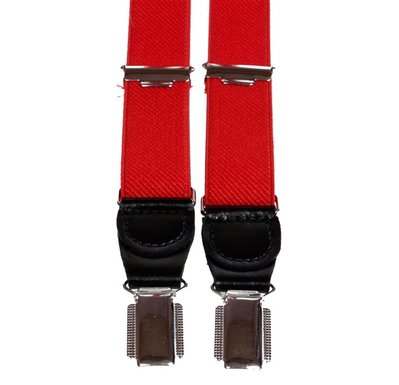 Bretelle Élastique Étroite Cuir Rouge