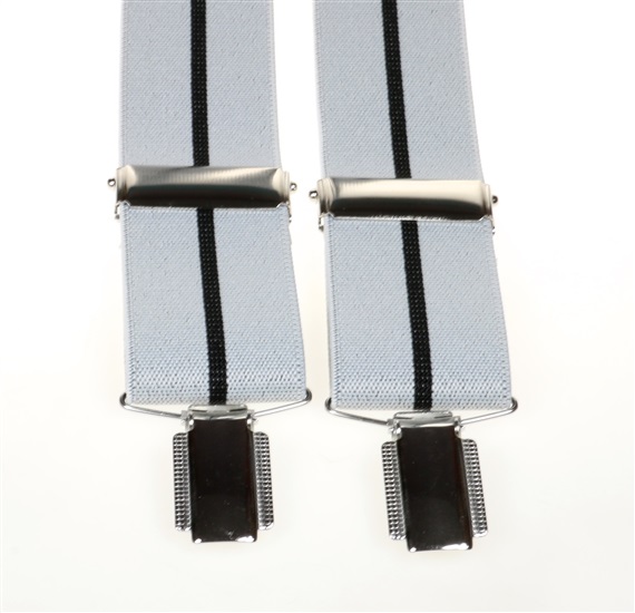 Bretelle Élastique Gris Clair Rayure Noire