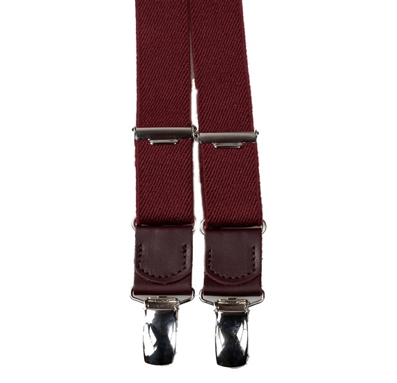 Bretelle Élastique Enfant Bordeaux Cuir