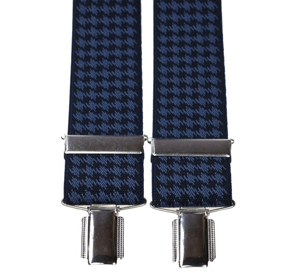 Bretelle Élastique 'Pied-de-Poule' Bleu Marine et Bleu