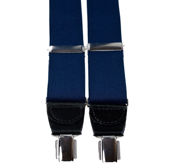 Bretelle Élastique Cuir Bleu Marine