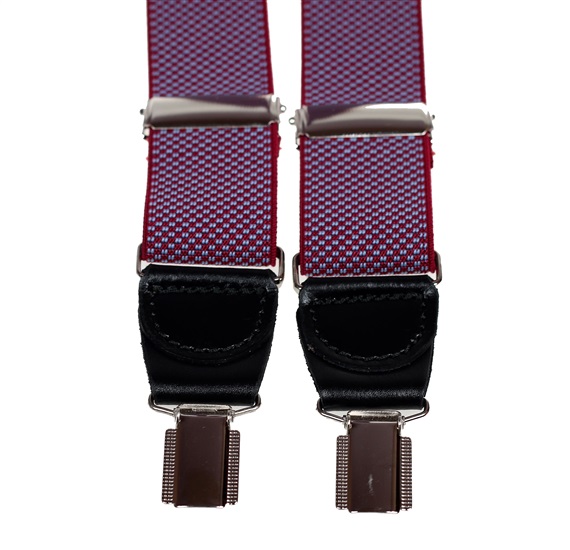 Bretelle Élastique en Cuir Grenat avec Taches Bleues