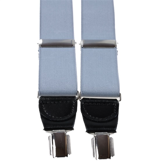 Bretelle Élastique en Cuir Gris