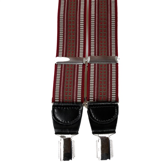 Bretelle Élastique en Jacquard Cuir Bordeaux