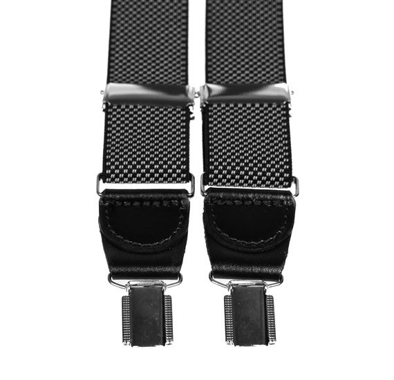 Bretelle Élastique Cuir Noir avec Taches Blanches