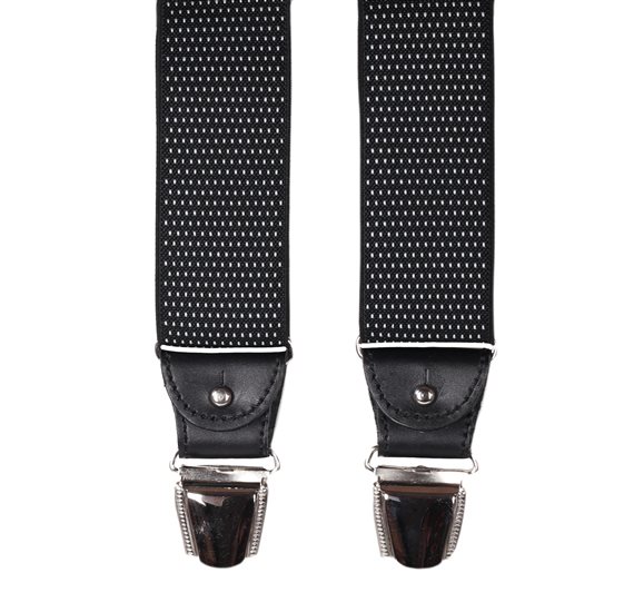 Bretelle Élastique Cuir Noir Taches Blanches