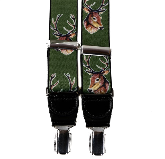 Bretelle Élastique en Cuir Vert Cerf