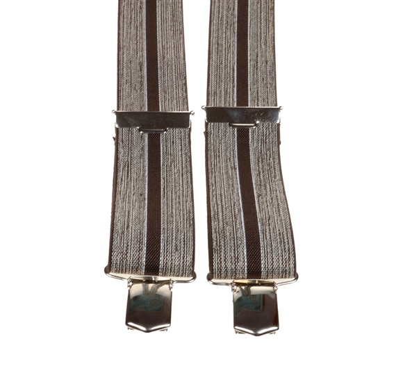 Bretelle Élastique Rayure Marron Chiné