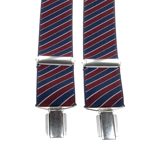 Bretelle Élastique Rayures Bleu Marine et Bordeaux