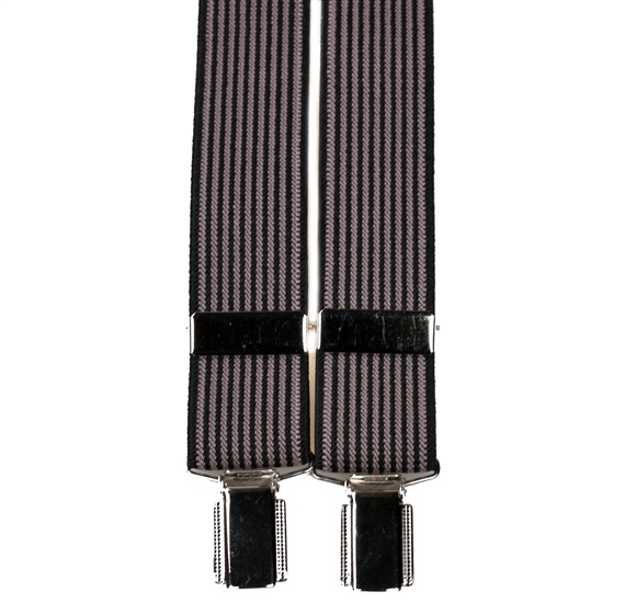 Bretelle Élastique Rayures Noires et Vison