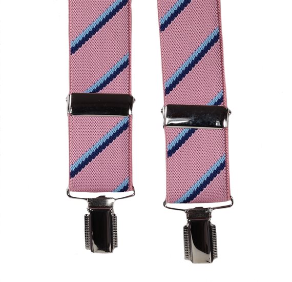 Bretelle Élastique Rose Rayures Bleues