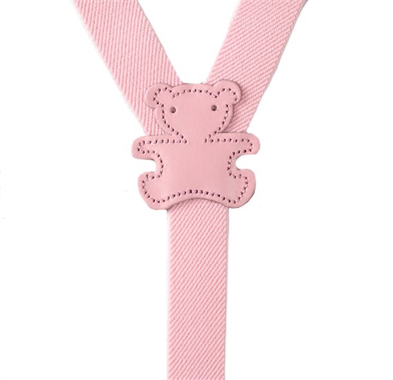 Bretelles Élastiques Bébé Rose avec Ourson